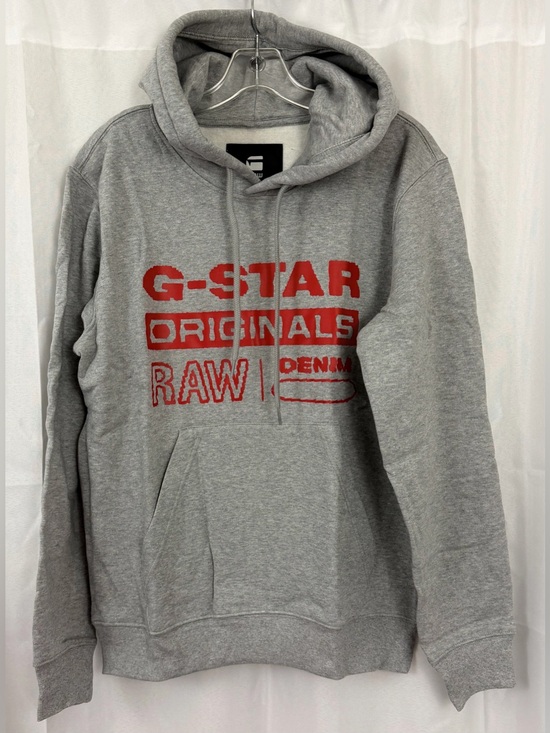 G-Star Other - G-Star Light Heather Gray Logo Pullover Hoodie w- Red Logo Medium.  NWT